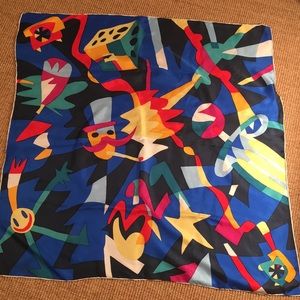 Unique, Playful Multicolored Printed Art Silk Scarf